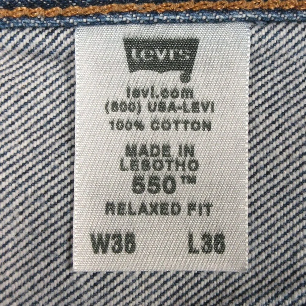 LEVI'S 550 Relaxed Fit Jeans Mens Sz 36x36 Slightly Baggy Non-Stretch Blue Denim
